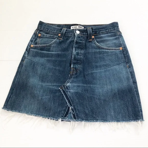 RE/DONE Levi’s Denim Mini Skirt, 26 - Picture 2 of 13